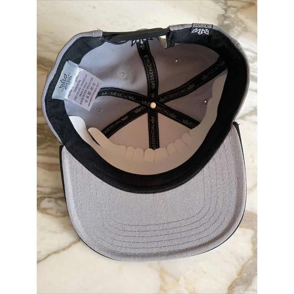 Essencial Myrtle Beach Snapback Hat Grey Black Star Pattern Flat Bill Cap Mens